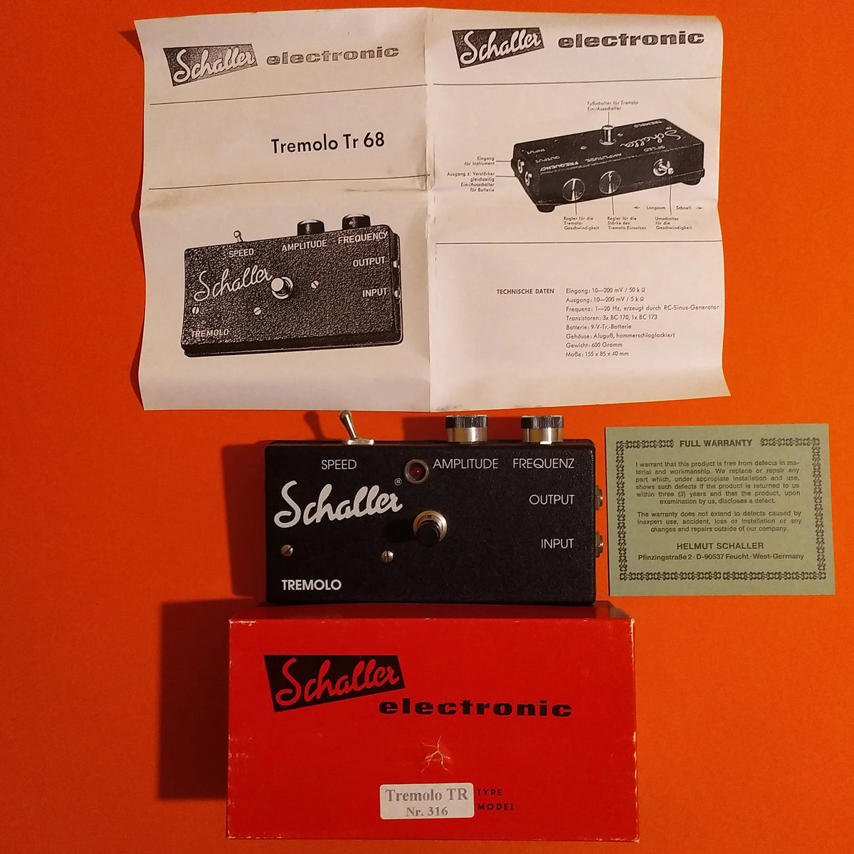 schaller tremolo pedal Schaller TR-68 Tremolo - LED & DC jack version