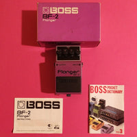 Boss BF-2 Flanger made in Japan 1987 w/box, manual & Pocket Dictionary Vol.3