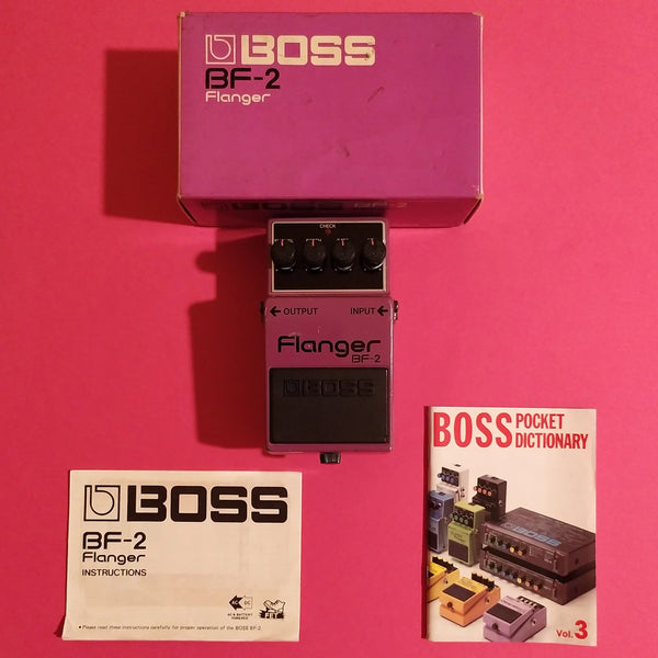 Boss BF-2 Flanger made in Japan 1987 w/box, manual & Pocket