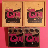 Electro-Harmonix Mini Q-Tron w/wooden box, catalog, 3.5mm converter & sticker