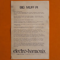 Electro-Harmonix Big Muff Pi V6 1980 near mint w/box & manual. Tone Bypass EH3034