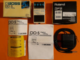 Boss DD-5 Digital Delay + Roland DP-2 tap tempo switch, box & manuals