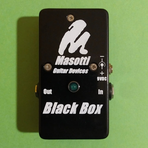 Masotti (Mezzabarba) Black Box buffer near mint w/green LED, polarity converter, manual & sticker