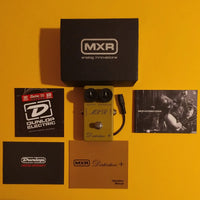 MXR CSP104 Distortion+ Script Logo Reissue w/box, battery clip converter, manual & catalog